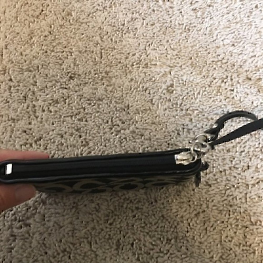 Coach Black and Tan OP Art signature wristlet - Picture 8 of 13